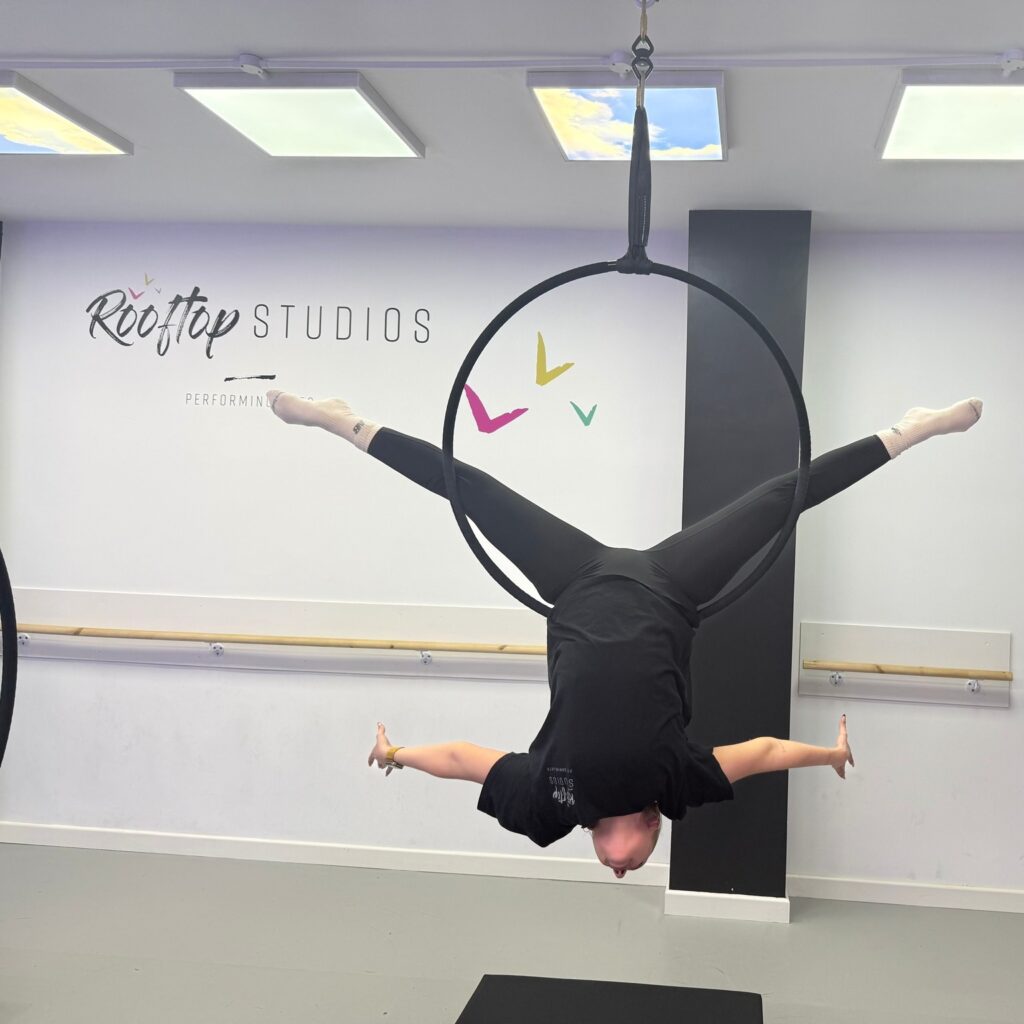 Aerial Hoop & Silks for adults – build strength, increase flexibility, and have fun while learning incredible aerial moves in a supportive environment. 

Class available at our Stone and Leek Studios!